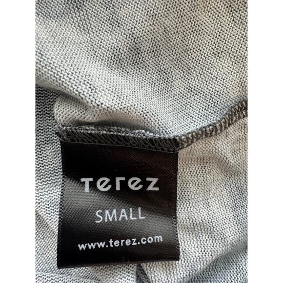 New ~ TEREZ ~ Silver Foil Splatter Cropped Camo Sweatshirt Size S - Picture 8 of 11